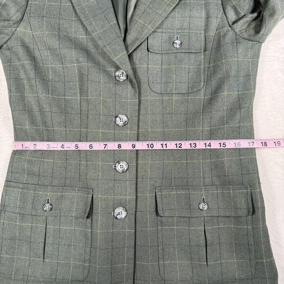 Vintage Liz Claiborne Lizsport Green Plaid Blazer Size Small - Picture 10 of 10